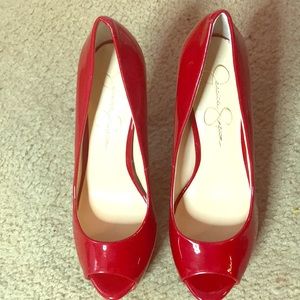 Red Jessica Simpson Platform Pumps sz 9M